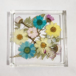 Pastel Floral Resin Coaster
