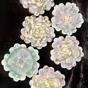 Pastel Floral Resin Coasters – 5 available – Handmade 4.5” Coasters with Gold Accents